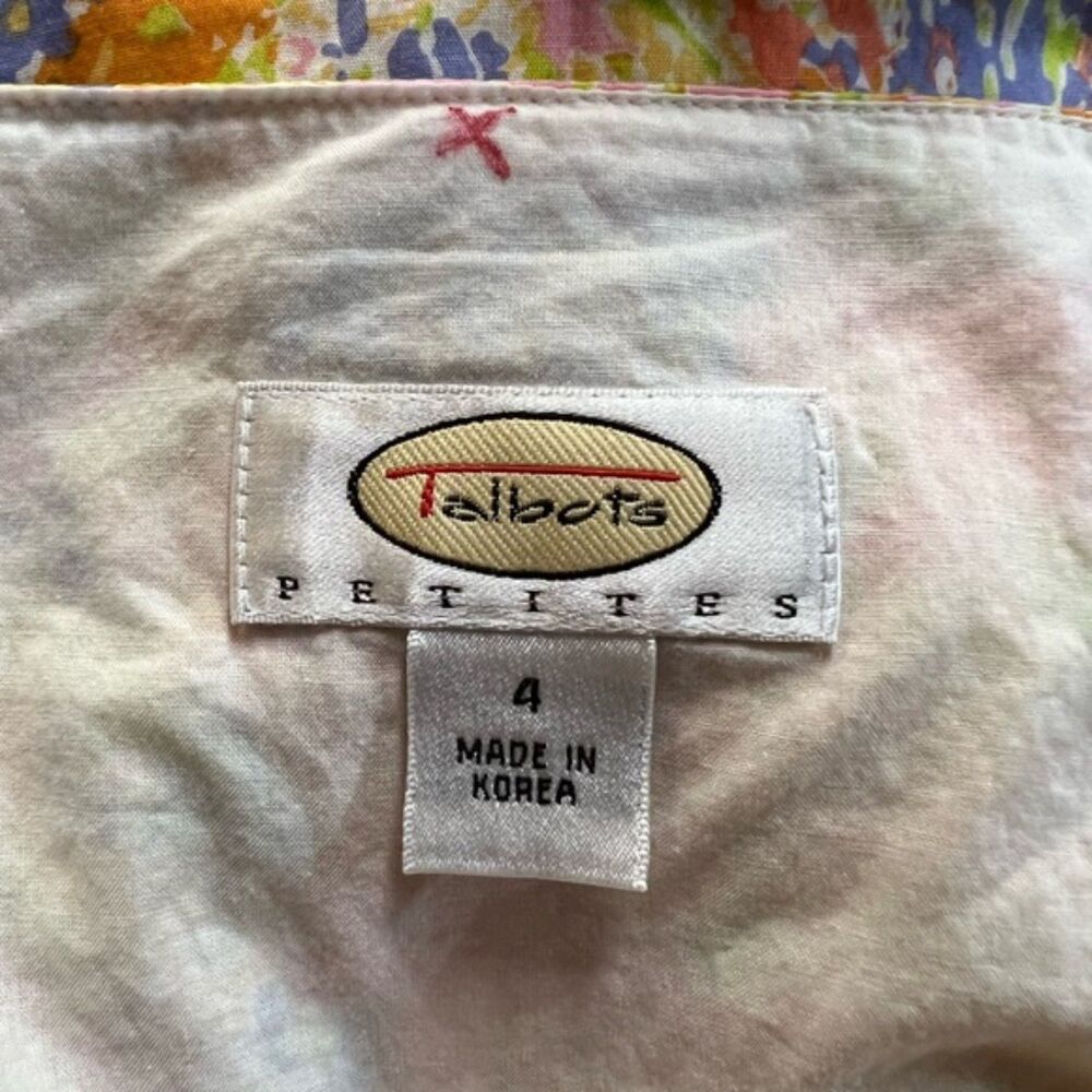 Talbots Petites Floral Cotton Dress – Size 4 - Picture 5 of 8